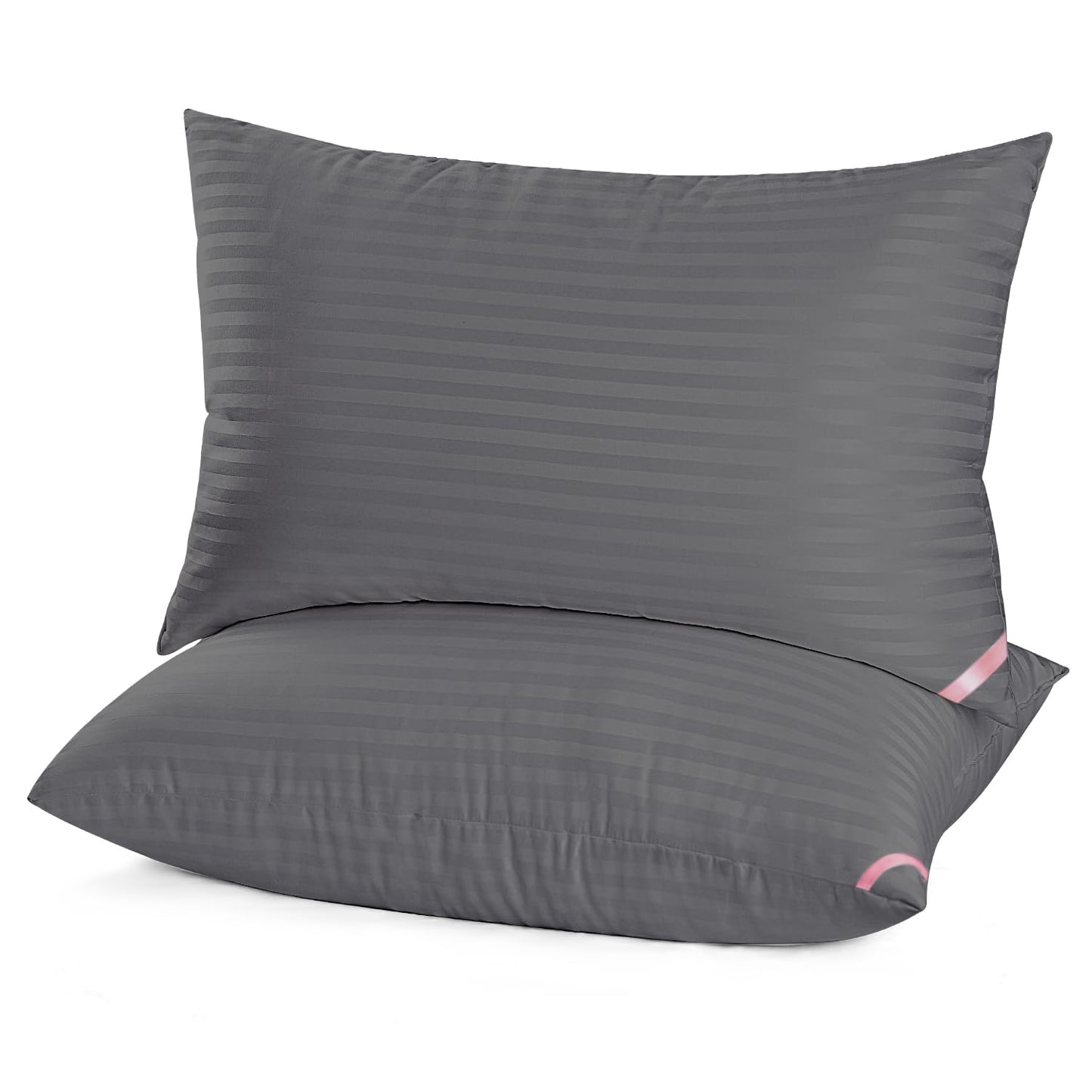 EIUE Bed Pillows for Sleeping 2 Pack Queen Size，Pillows for Side and Back Sleepers,Super Soft Down Alternative Microfiber Filled Pillows,20 x 30 Inches,Grey