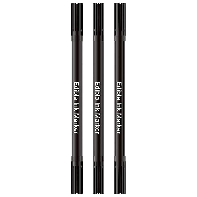 Jewem Edible Markers,Cookie Icing Food Coloring Pens,Double Tip,3 Pack