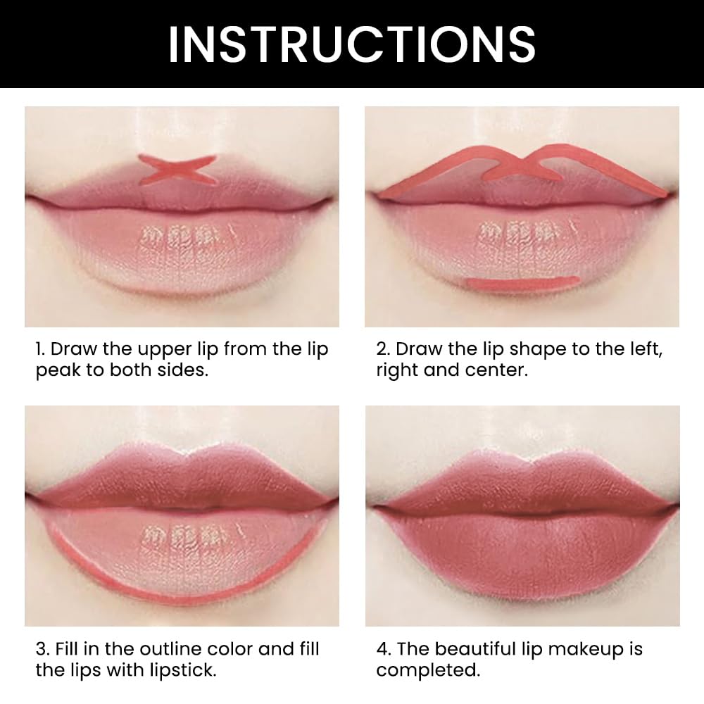 evpct 3Pcs Nude Pink Brown Velvet Matte Lip Liner and Lipstick Combo Set Kit for Women, Magic 24 Hours Lipstick and Lip Liner Makeup Set Stain Long Lasting Waterproof labial