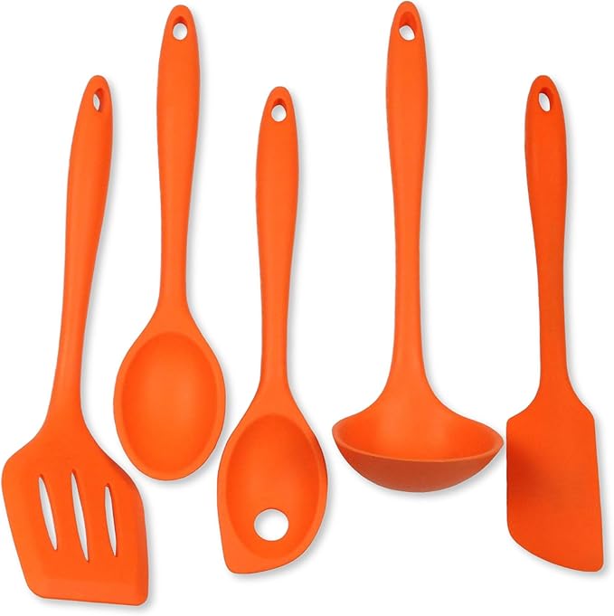 Chef Craft Premium Silicone Kitchen Tool and Utensil Set, 9 Piece, Red