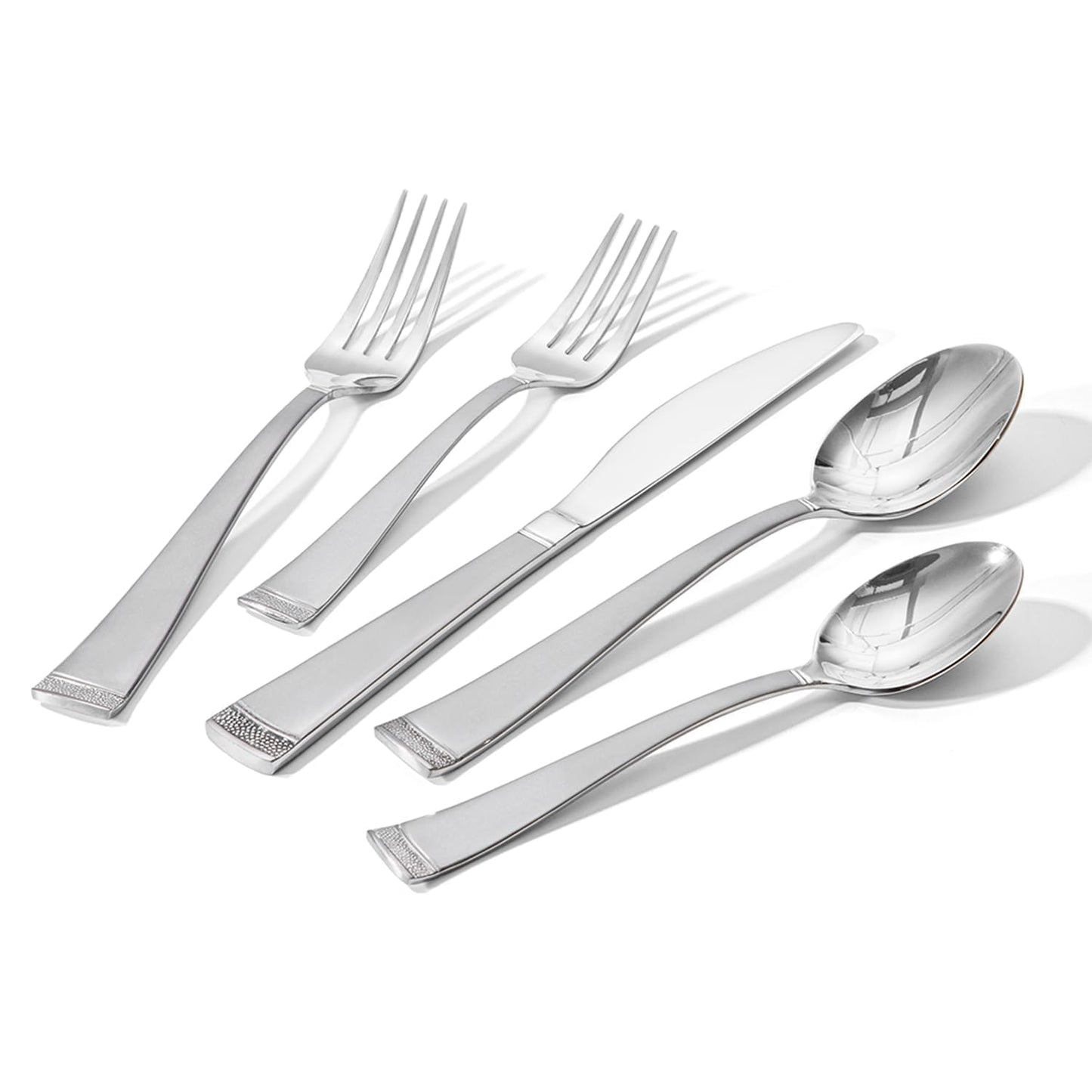 HIKAA 40PCS Matte Handle Silverware Set for 8, Stainless Steel Flatware Set, Modern Design Cutlery Set for Home/Hotel/Wedding, Dishwasher Safe