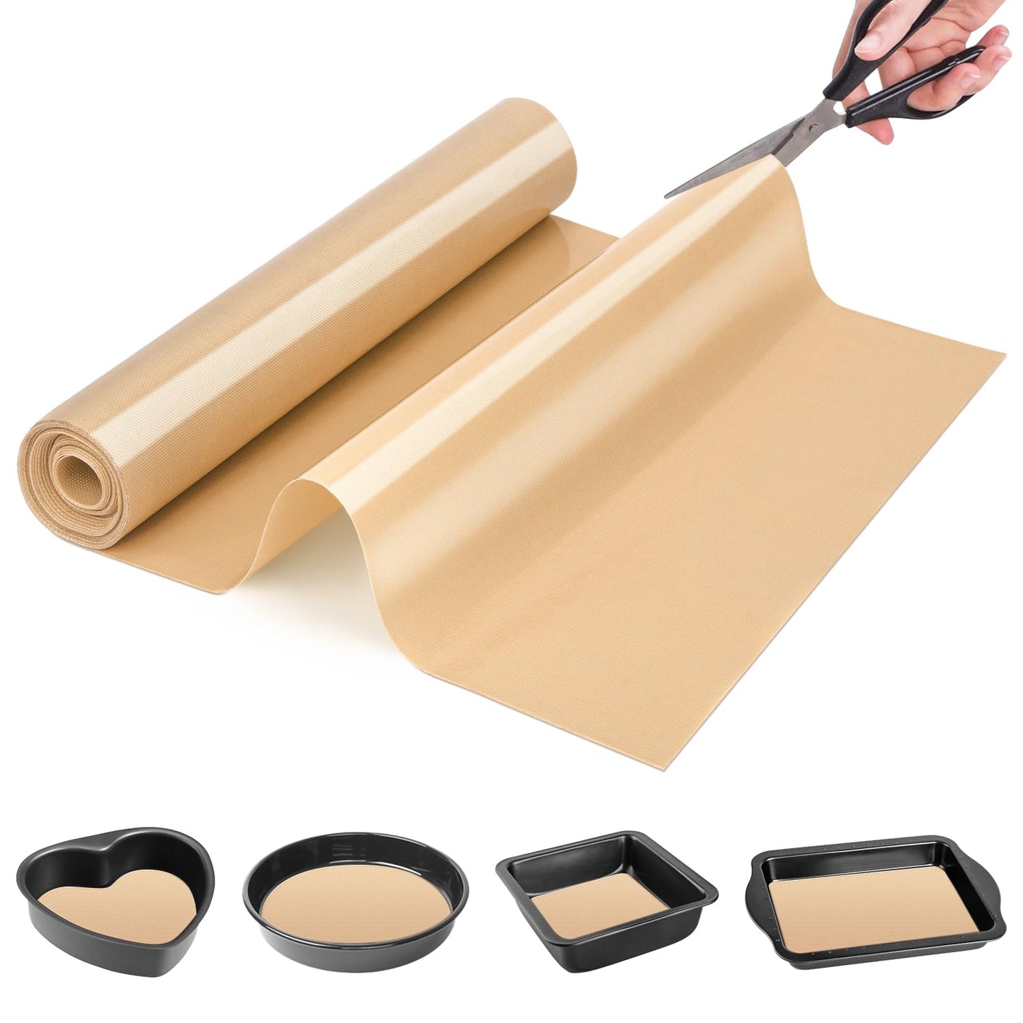 Silicone Baking Mat Roll - Best German Silicone - Heat Resistant Baking Macaron Bread Mat, Non-stick Pastry Mat, Reusable Dough Rolling Mat, Non Slip Countertop Protector Mat, Counter Mat, Oven Mat