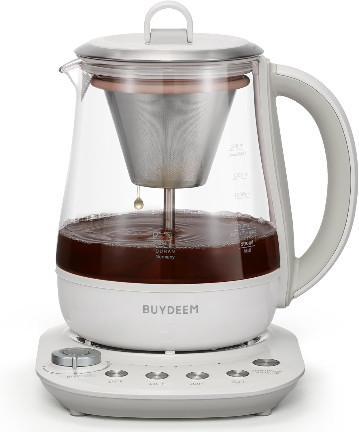 BUYDEEM K156 Tea Maker, Electric Kettle for Tea and Coffee Brewing, 1.6Qt