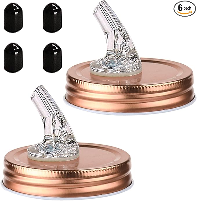 Mason Jar Pour Spouts. free flow Mason Jar Pour Spouts, mason jar for spout regular mouth size 70mm dispenser germination cover. Leak-Proof 22-Pack + 44 Black Lid Caps (22 Pack silver color)