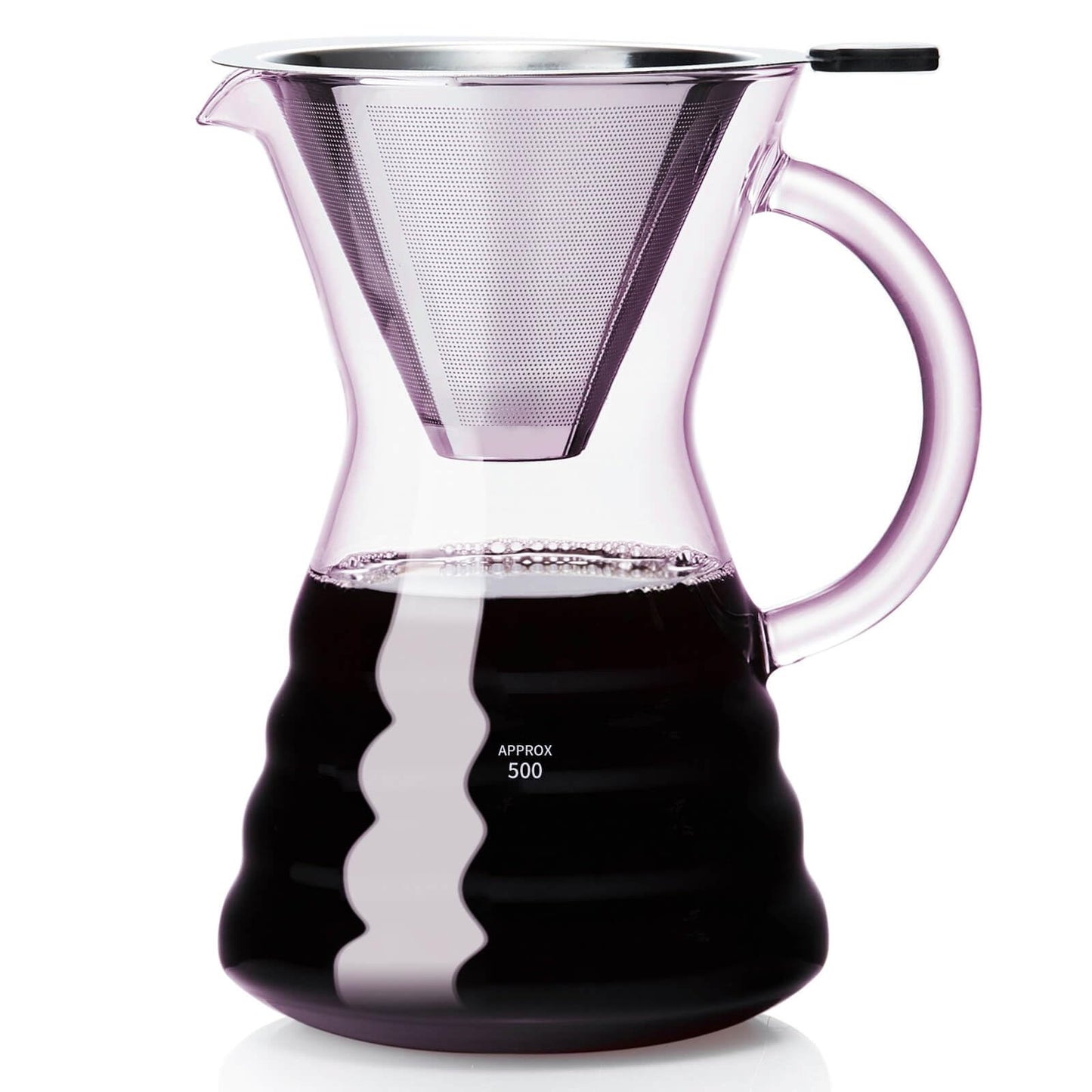 Unbreakable - Pour Over Coffee Maker with Permanent Stainless Filter 27 fl oz, Thickened Heat-Resistant Borosilicate Glass Dripper Coffee Brewer, Stovetop Safe