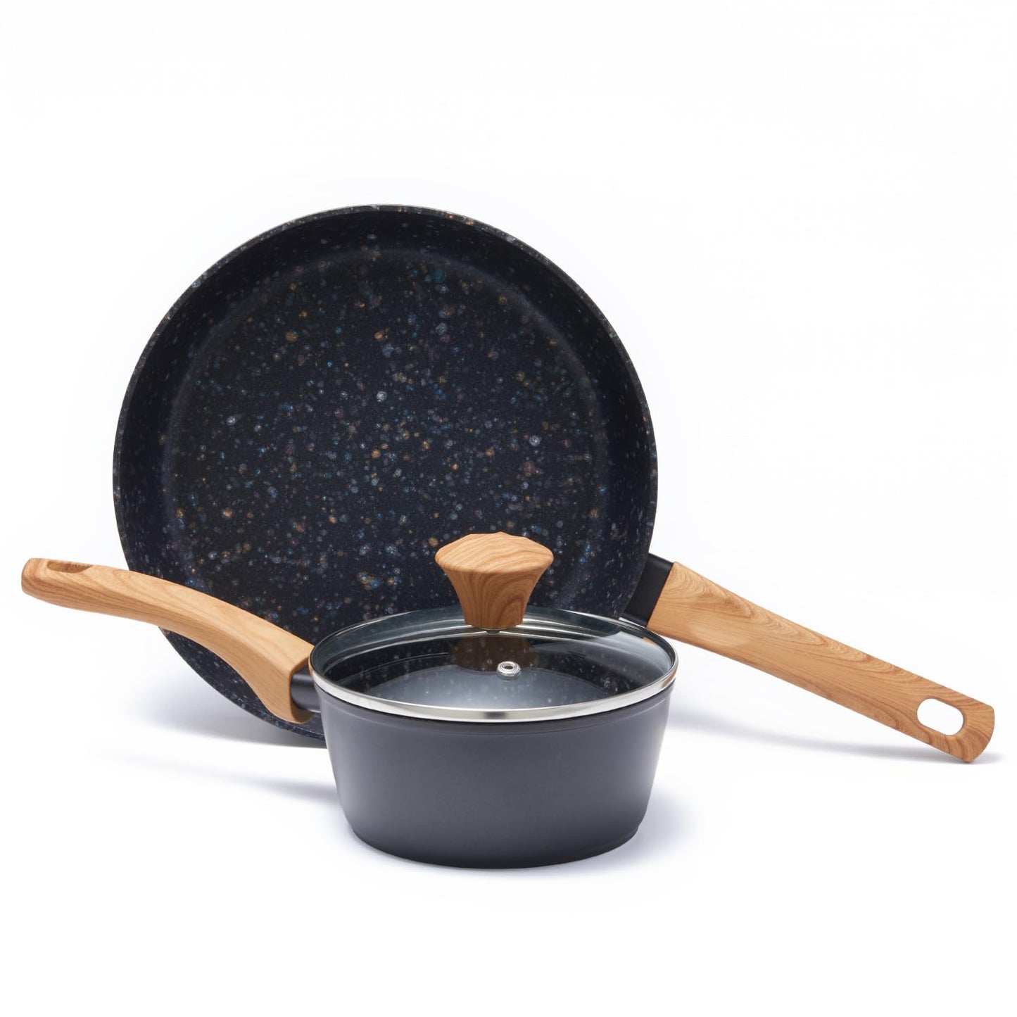 Jovire 3-Piece Nonstick Set | 9.25" Pan + 1.4/2.2QT Pots | PFAS-Free, Green