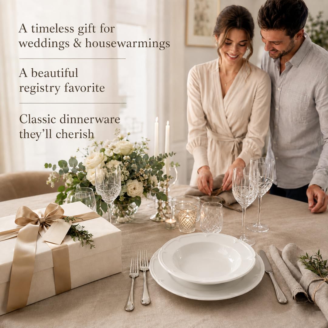 Villeroy & Boch Manoir 18 Piece Dinnerware Set, Creamy White