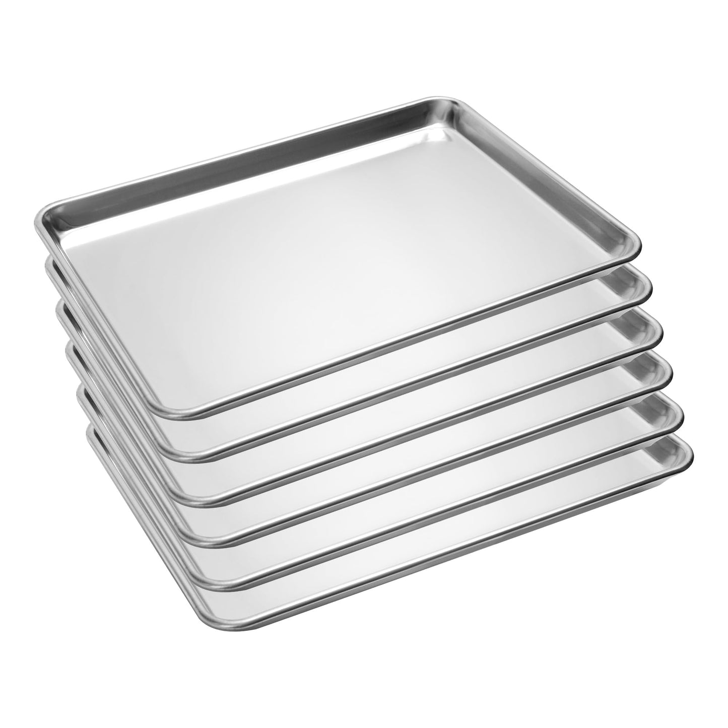 STEELUS 6 Pack Quarter Size Aluminum Baking Sheet Pans, 13"x10"