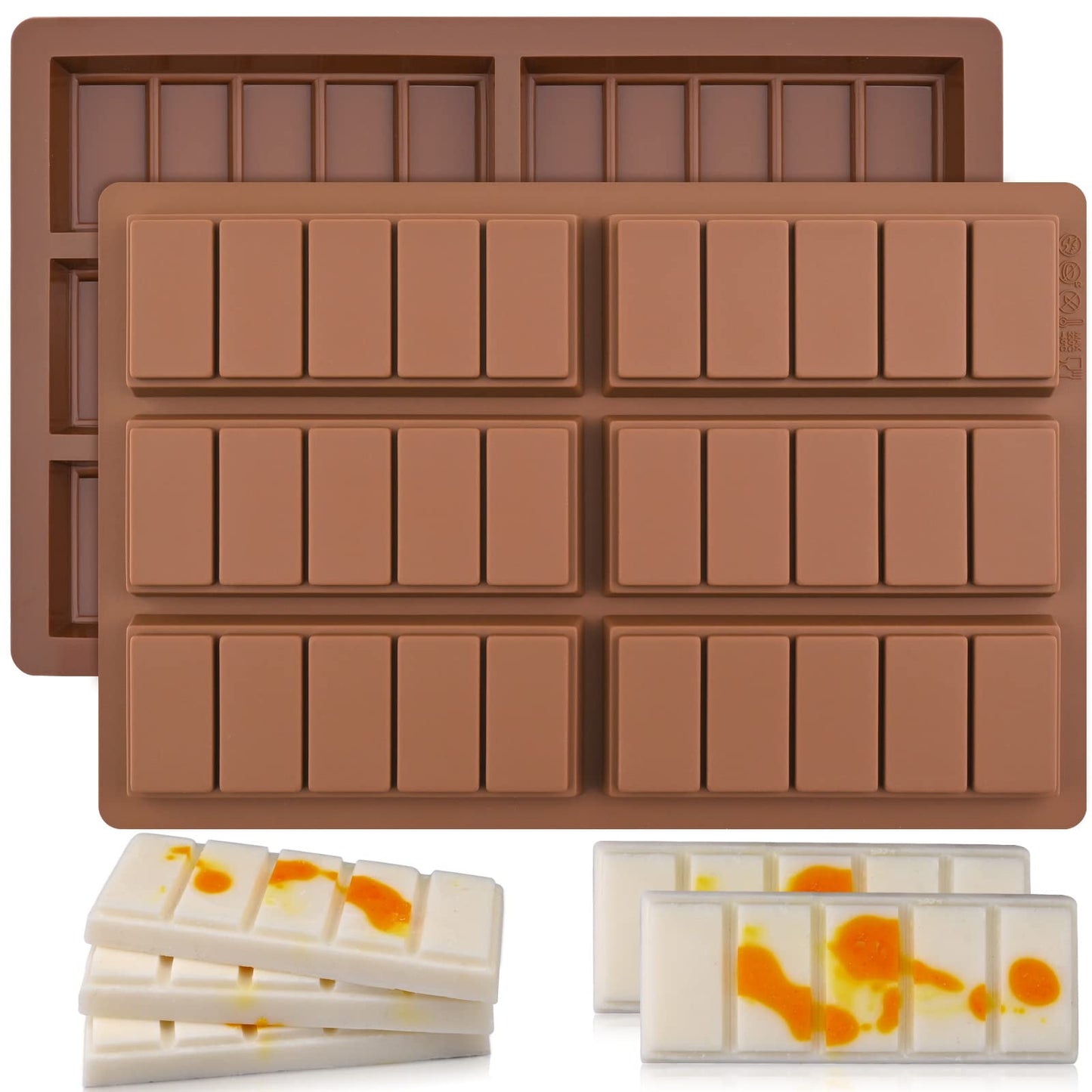 Wax Melts Molds Silicone, 3 Pcs 12-Cavities Chocolate Molds