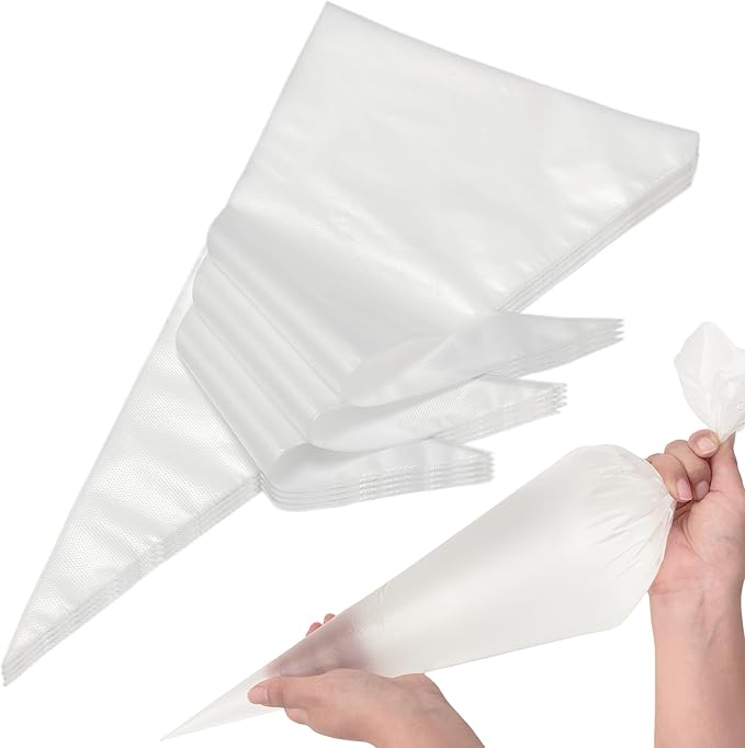 Extra Large Piping Bags 24 Inch, HOMIOVE 50 Pack Long Big Disposable Pastry Bags Thick Anti-Burst Tipless Cake Decorating Bags for Decorating Cupcakes Cakes Cookies