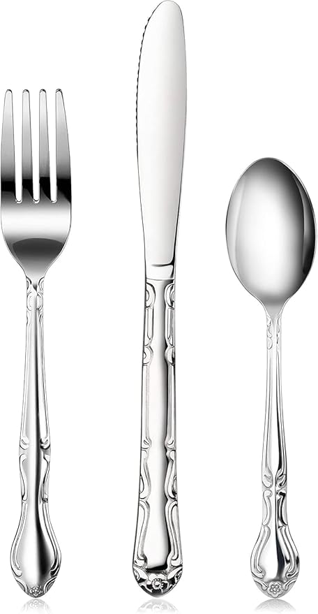 New Star Foodservice Rose Pattern Stainless Steel Oyster Fork, 5.8-Inch, Set of 12, Commercial Grade