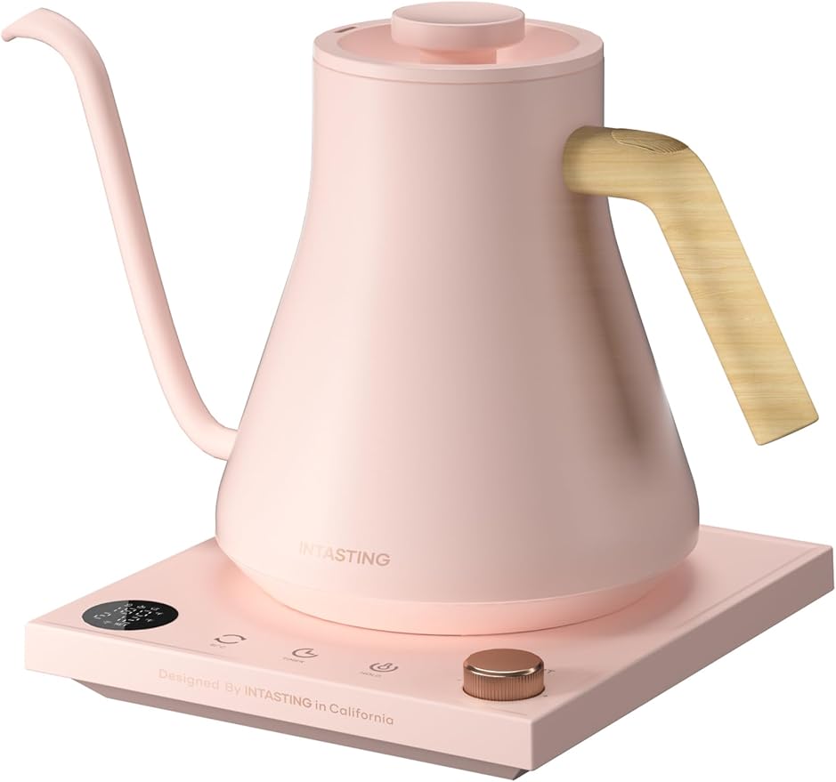 INTASTING Electric Kettles, Gooseneck Electric Kettle, ±1℉ Temperature Control, Stainless Steel Inner, Quick Heating, for Pour Over Coffee, Brew Tea, Boil Hot Water, 0.9L (Artisan)