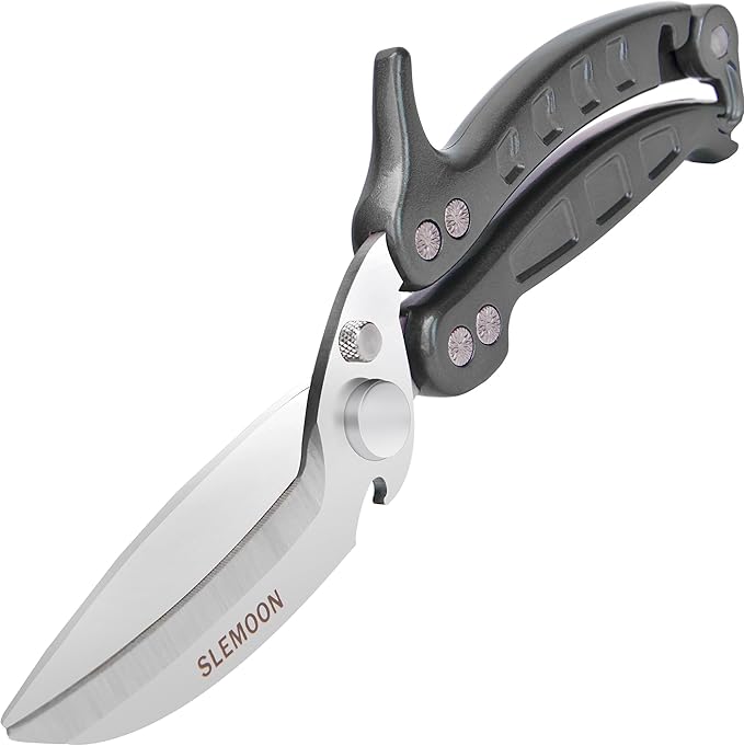 SLEMOON Heavy Duty Kitchen Shears,Poultry Shears with Safety Lock,Black