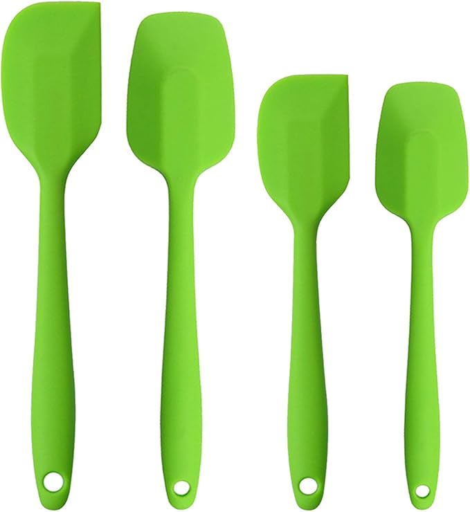 Silicone Spatulas Set, Rubber Spoon Spatula Heat Resistant Spoonula One Piece Design Seamless Spatula Non-Stick Scrapers Baking Mixing Tool (Blue Set)