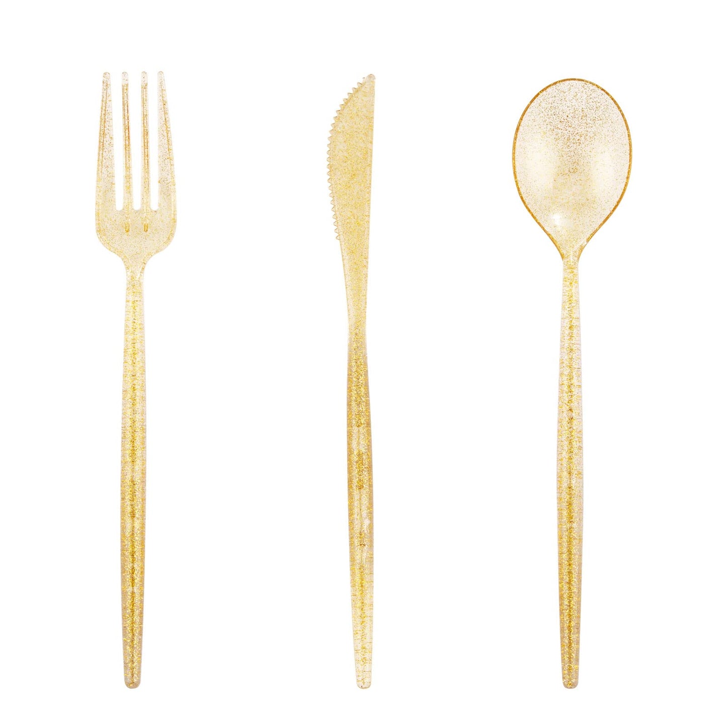 Supernal 180pcs Gold Plastic Silverware Set, Disposable Cutlery