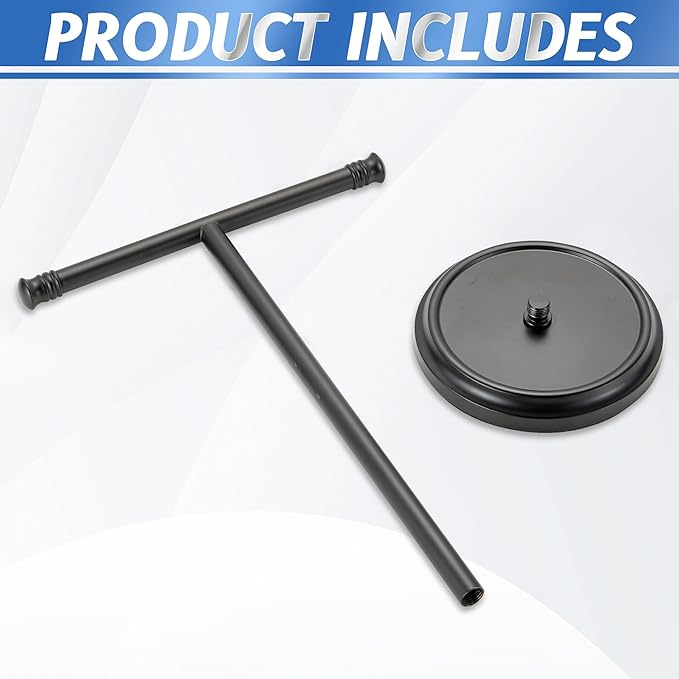 Hand Towel Holder Stand, Free Standing Towel Rack Stand with Stainless Steel Base, Rust-Proof Towel Bar for Bathroom Kitchen Countertop (Black)