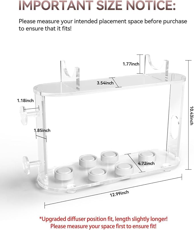 Affogato Acrylic Storage Holder Compatible with All Dyson Airwrap Styler Accessories, 6 Holes Countertop Organizer Stand for Diffuser Long Barrel Attachments for Bathroom