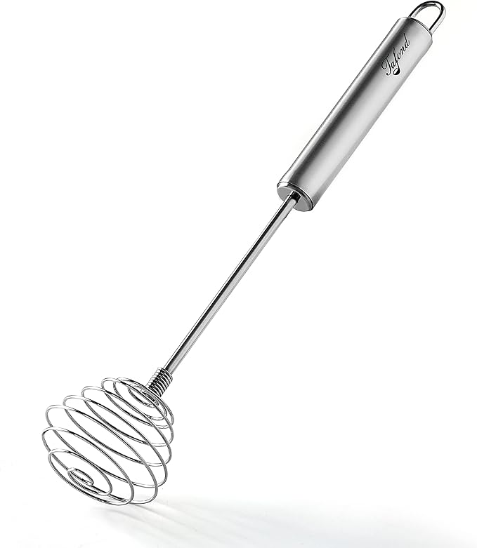 TAFOND 10.63" Stainless Steel Flat Whisk,Egg Beater for Blending,Whisking,Beating,or Stirring for Home and Kitchen