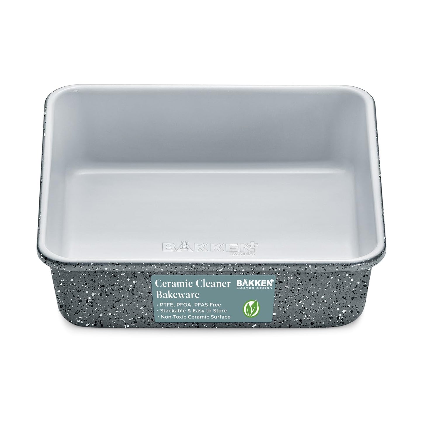 Square Cake Pan - Aluminized Steel, Ceramic Non-Stick Coating, Non-Toxic, Ideal Size, Heavy-Duty, Elevate Your Baking with Durability and Style!