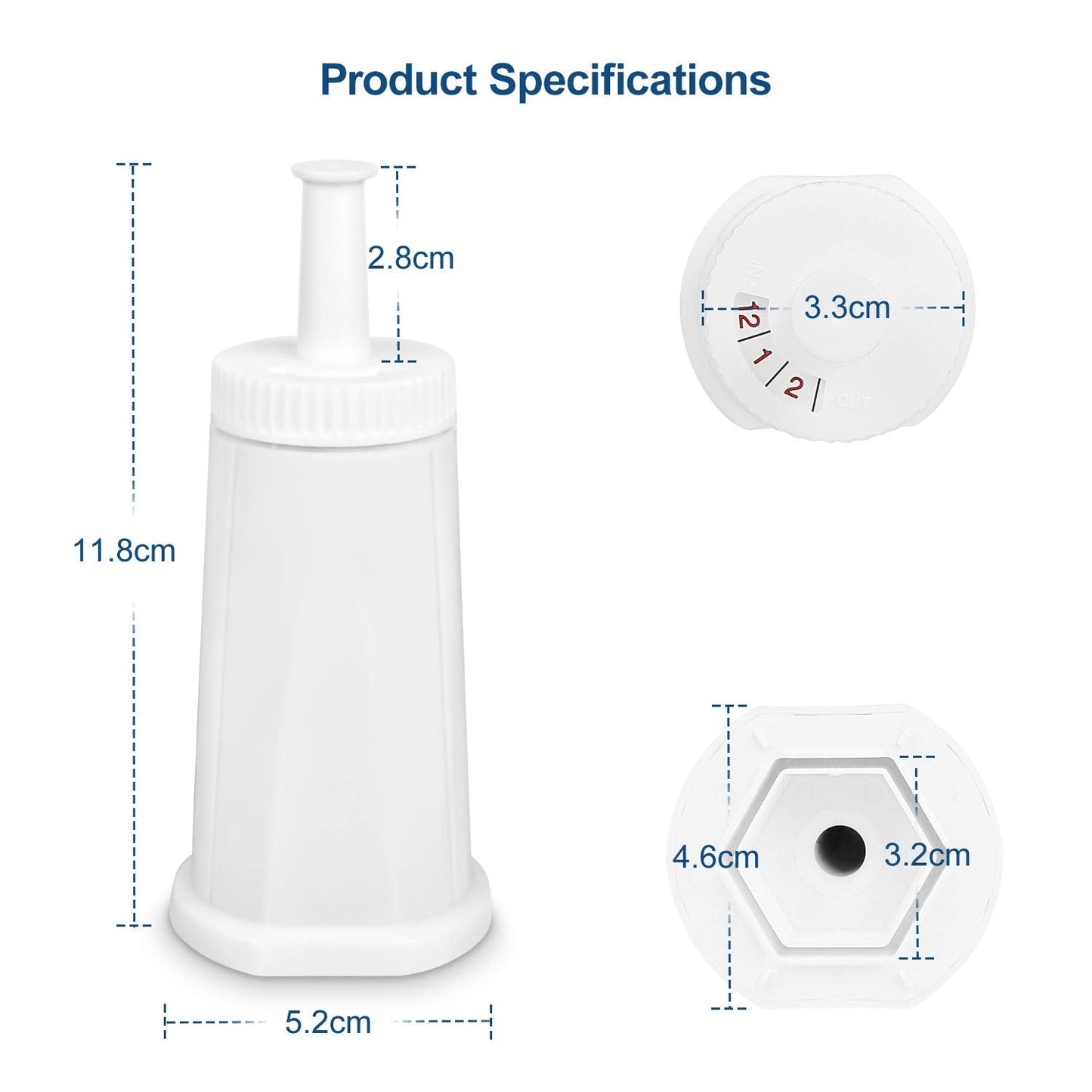 Ouxunus 4 Pack Water Filter Compatible with Breville Coffee Machine