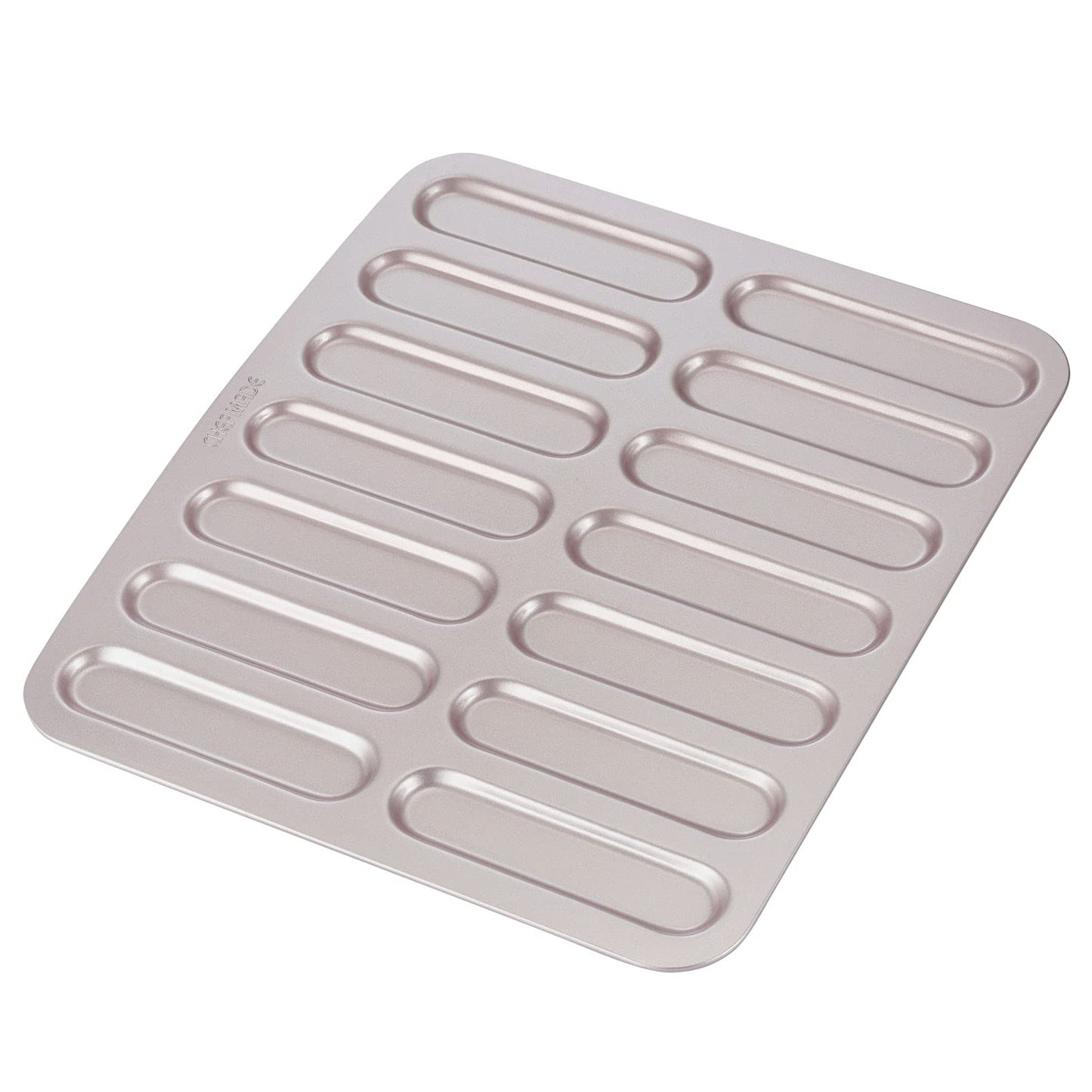 CHEFMADE Twinkie Cake Pan, 8-Cavity Non-Stick Mini Hotdog-Shaped Muffin Eclair Bakeware for Oven Baking (Champagne Gold)