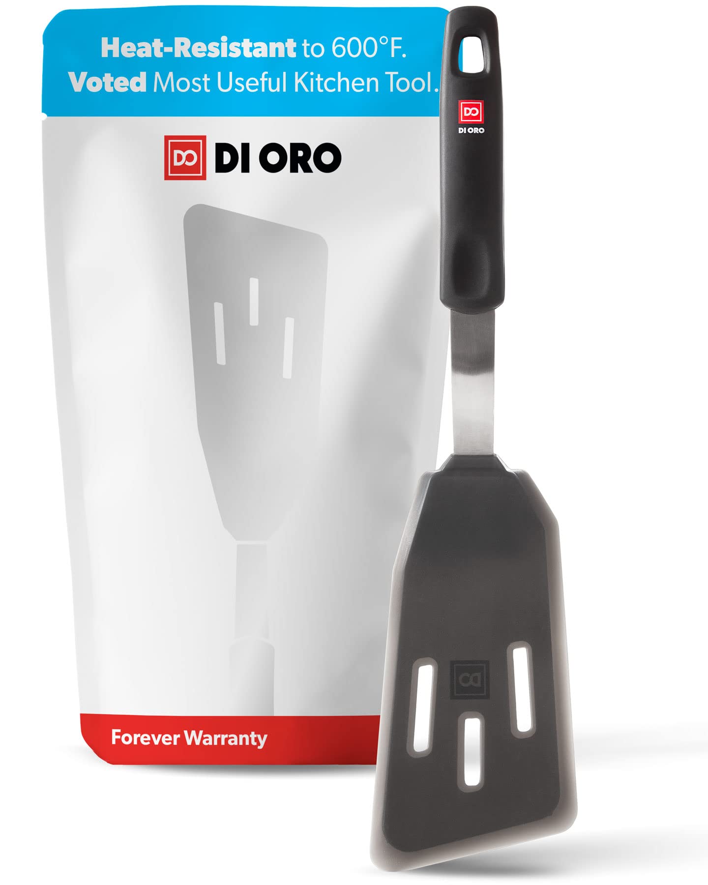 DI ORO Mini Silicone Spatula - Egg & Cookie Turner, 600F Heat Resistant