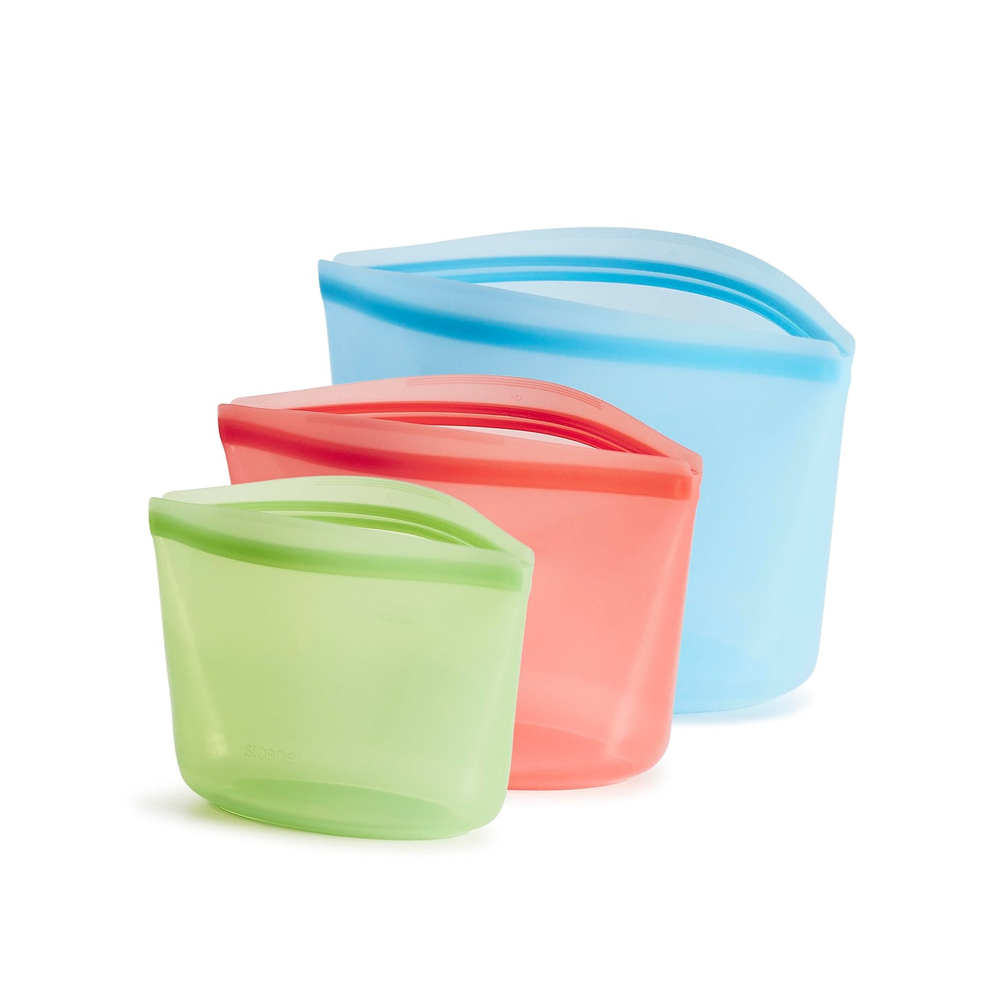 Stasher Premium Reusable Silicone Food Storage Bags, 2-Pack, Clear