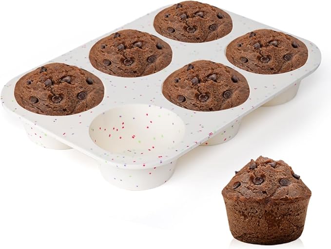 CAKETIME Silicone Muffin Pans for Baking, Regular 12 Cups and Mini 24 Cups Muffin Pan for Baking Egg Bites, Muffins, Cupcakes, Frittata Set of 2 Confetti