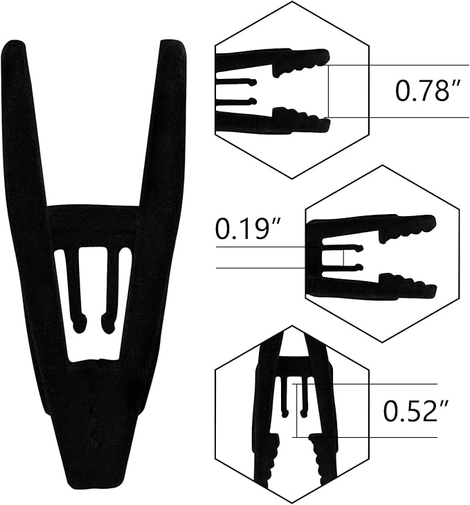 Tinfol 50pc Velvet Hanger Clips, Black Strong Finger Flocked Clips, Large Opening Clip Clothes Pin, Pants Hangers Clip for Thin Clothes Hangers