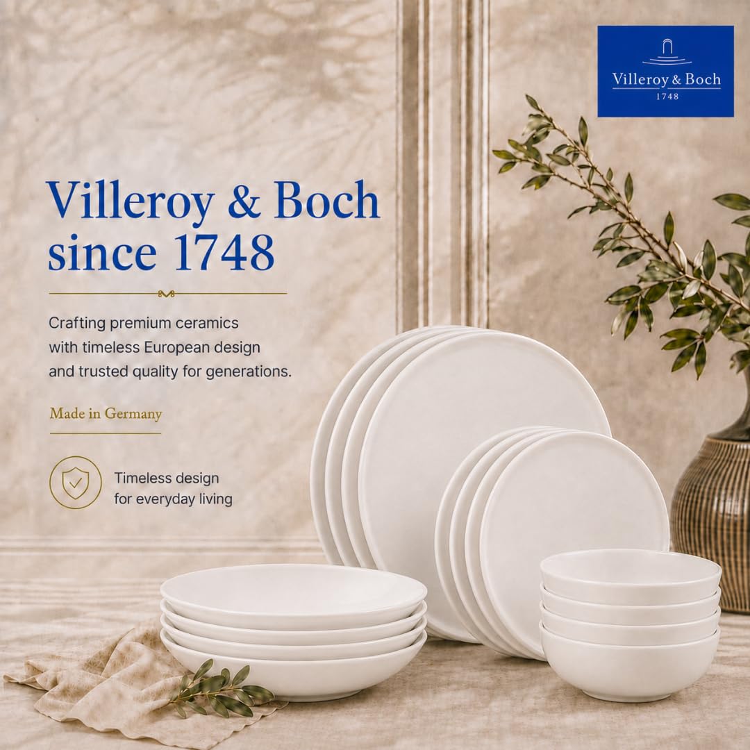 Villeroy & Boch Artesano Original 16 Piece Dinnerware Set, Creamy White