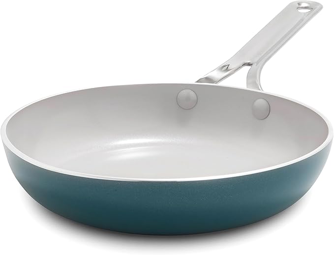 GreenPan Nova 8" Frying Pan Skillet, Oprah’s Favorite Things 2024, Ceramic Nonstick Cookware, PFAS Free, Toxin-Free, Induction Suitable, Dishwasher & Oven Safe, Durable, Easy Clean, Ocean Blue