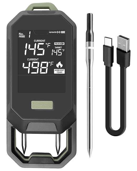 Meat Thermometer with Dual Probes, Thermometer Ultra-Thin Probe