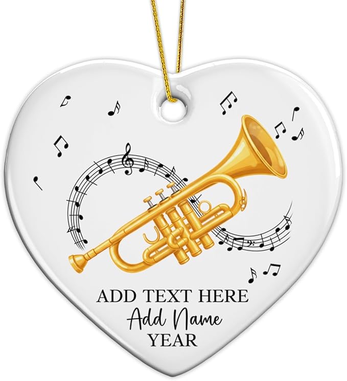 Customized Tuba Instrument Christmas Ceramic Ornament 2026, Tuba Player Christmas Tree Ornaments, Personalized Tubaist Xmas Ornament with Text Name & Year, Gifts for Men Women Music Lovers