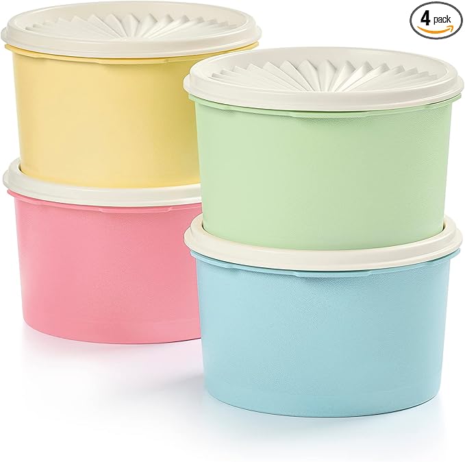 Tupperware Heritage Collection 7.6 Cup Cookie Canister, Vintage Blue Color, Dishwasher Safe and BPA Free Container (1.8 L)