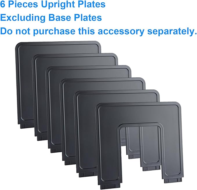 6 Pieces Upright Boards, Accessory Parts of Expandable File Folder Holder, Black
