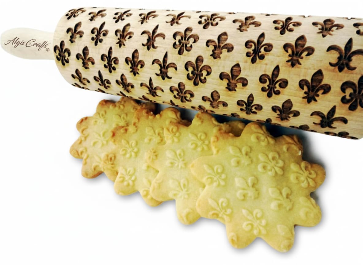 Rolling pin FLOWERS. Wooden embossing rolling pin with Oriental flowers. Embossed cookies. Pottery. Birthday gift. Gift for mother