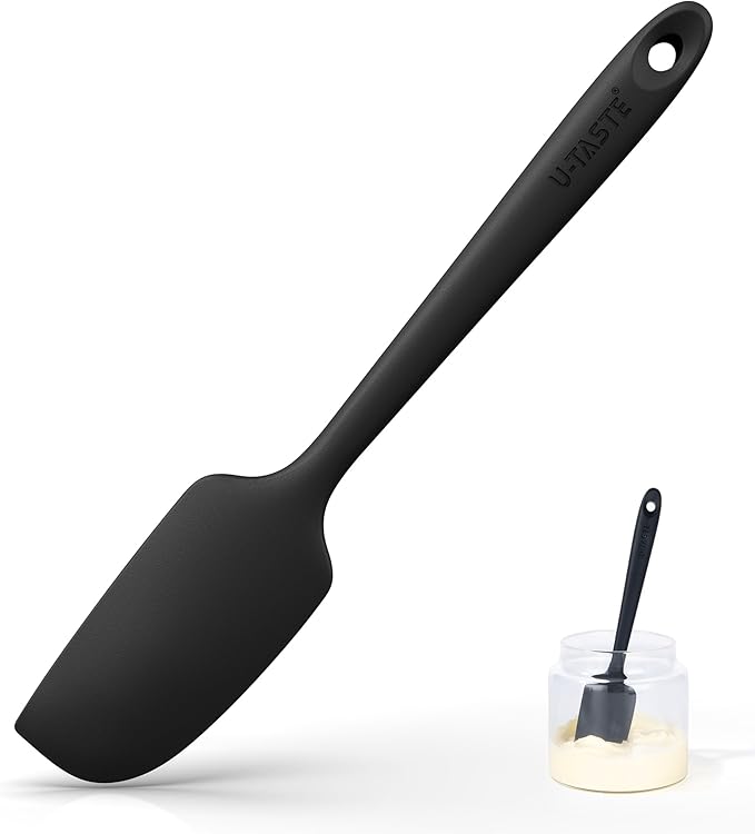 U-Taste Small Mini Silicone Spatula, 9in Rubber Jar Scraper, Midnight Blue