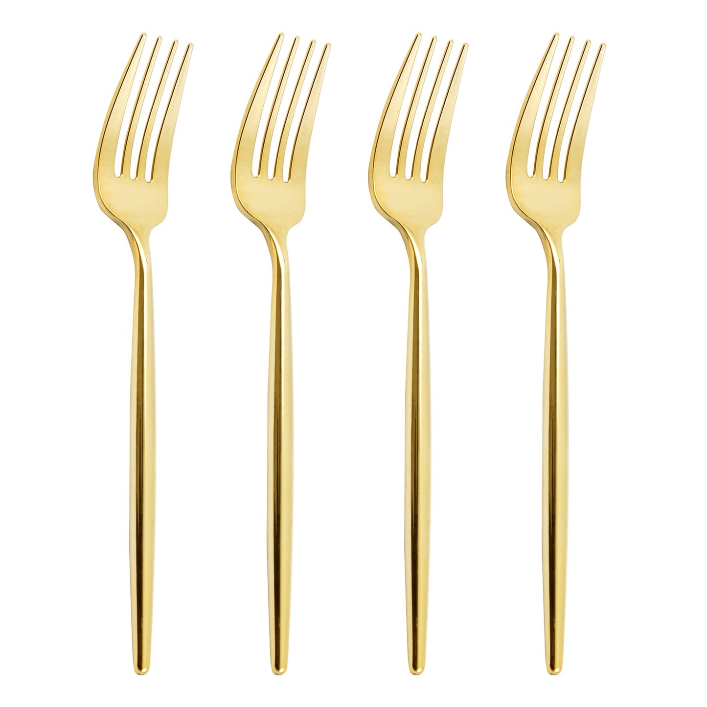 U-QE 180Pcs Gold Plastic Forks - 7.6 Inch Heavy Duty Plastic Forks