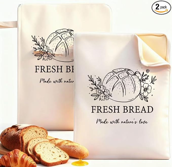 Sourdough bread Bags for Homemade Bread-2 Pack XL Reusable Beeswax Bread Bags for Homemade Bread Freezer & Refrigerator 17"×13" Natural Beeswax-Lined Cotton Food Storage Bags to Keep Fresh yellow