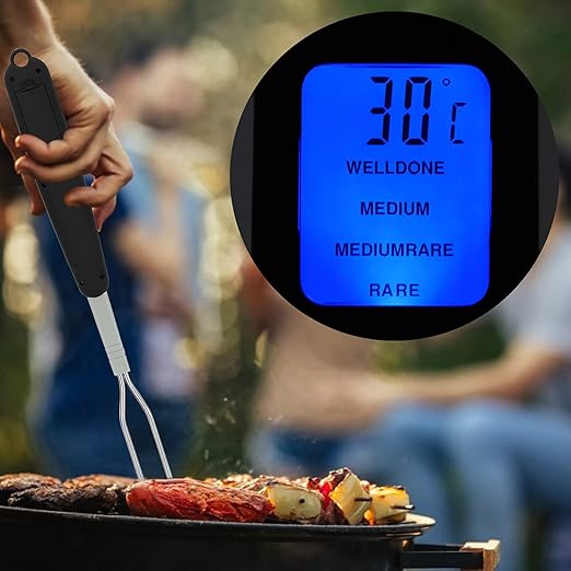 Digital Meat Thermometer with Dual Probes for Grilling, Read Food Thermometer for Cooking, BBQ, Smoker, Kitchen Gadgets, Backlit LCD Display