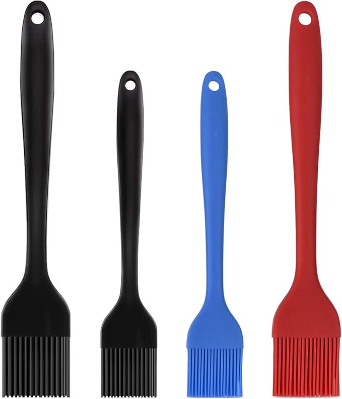 Hhyn Silicone Basting Pastry Brush Set 4 Pack, Multicolor