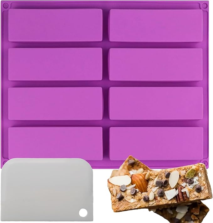 Gobrevv Chocolate Silicone Molds For Baking，Granola Cereal Candy Bar Mold