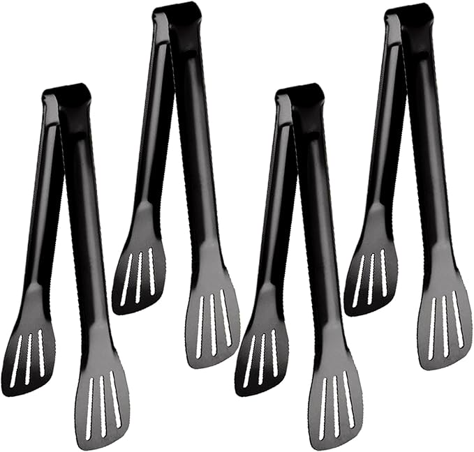 IAXSEE 4 PCS Serving Tongs Gold Tongs 9 Inch Serving Utensils Stainless Steel Serving Tongs for Salad Buffet Appetizer Dessert Tong for Food Parties (9 Inch, 4 GOLD)