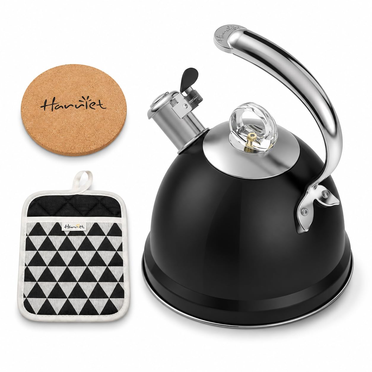 Harriet Whistling Tea Kettle for Stove Top, 2.5 QT Food-Grade Steel Teapot