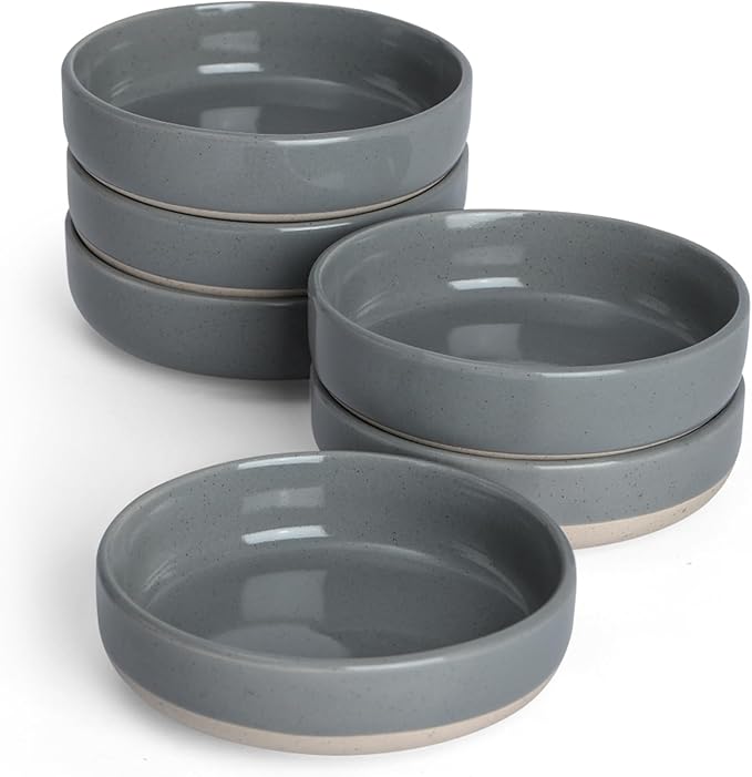 famiware Ceramic Soy Sauce Dish, 3oz Dipping Bowls Set of 6, Verdure