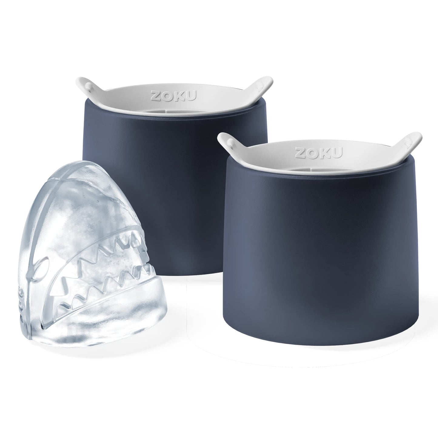 Ice Molds, Large Easy-Release Cube with Flower Pattern, Set of 2, Deco