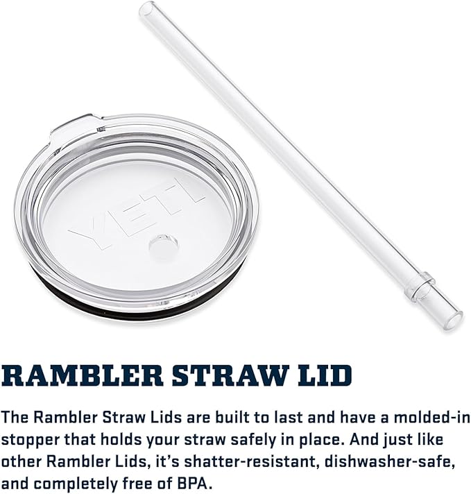 YETI Rambler 42 oz Tumbler with Handle and Straw Lid, Travel Mug Water Tumbler, Vacuum Insulated Cup with Handle, Stainless Steel, White