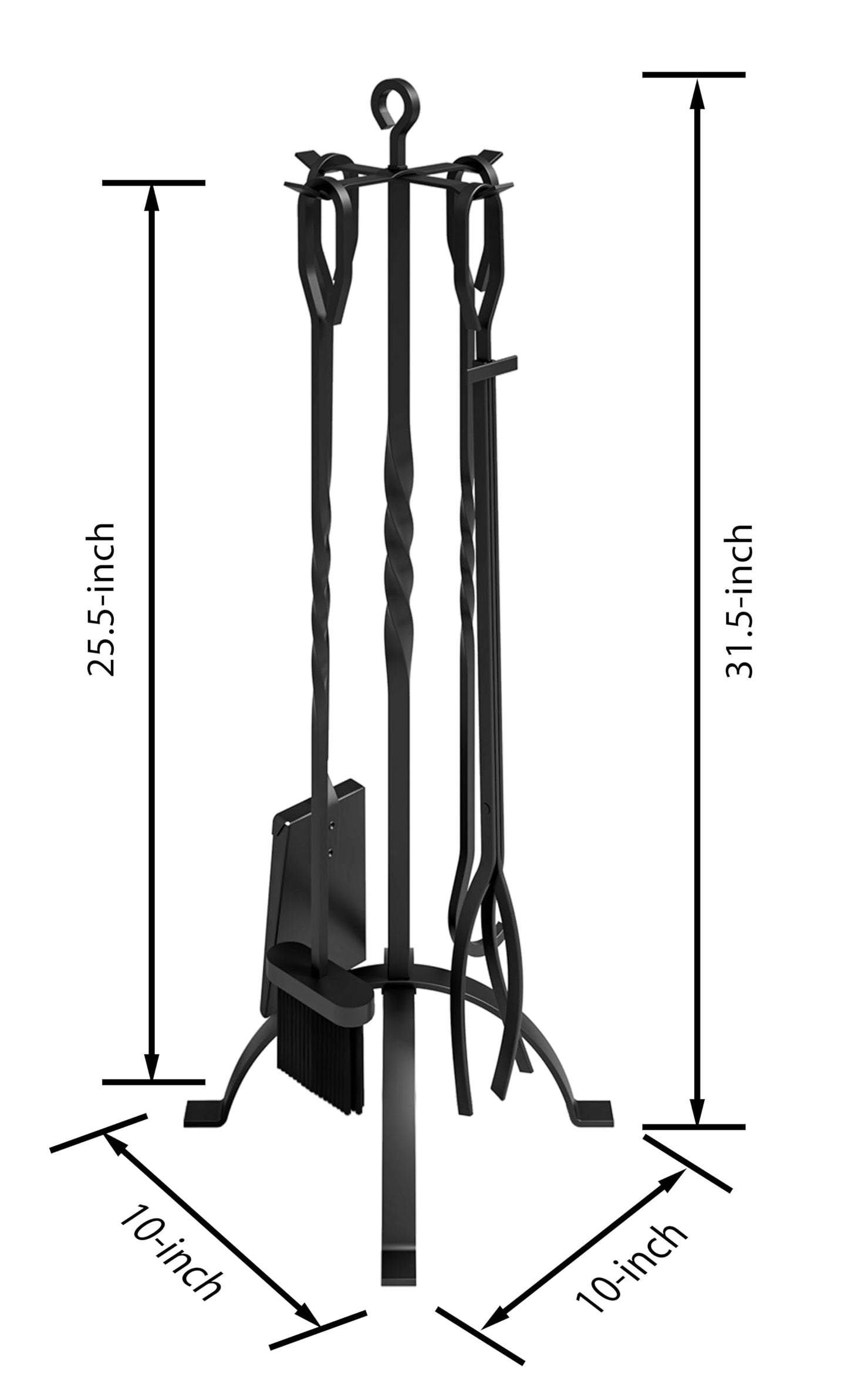 Fire Beauty 5 Pcs Wrought Iron Fireplace Tool Set Indoor Outdoor Fire Pit