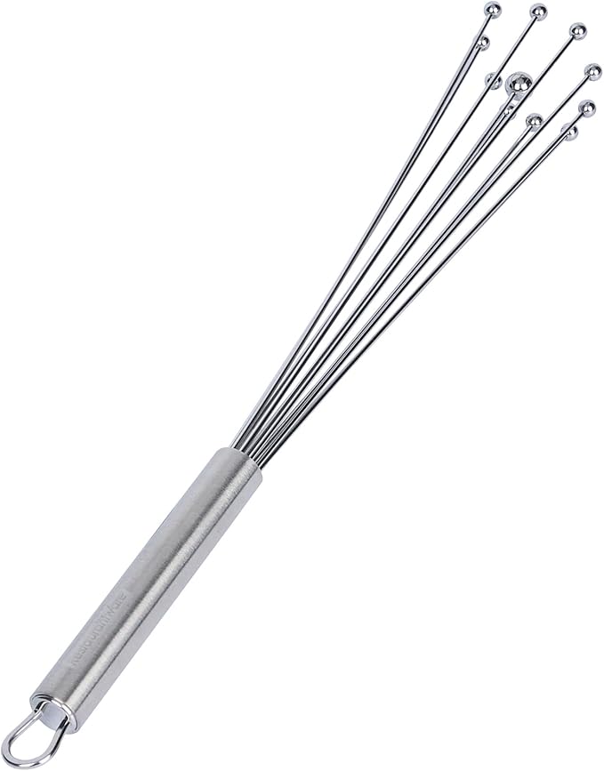 Restaurantware 12.5 in Stainless Steel Ball Whisk - 24 Pack - German Standard Egg Beater with Ergonomic Handle, Dishwasher Safe - Manual Mixer Cooking Whisk for Baking, Stirring, Sauces, Beating