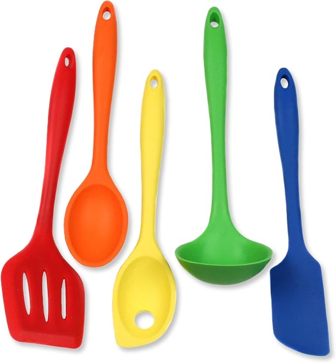 Chef Craft Premium Silicone Kitchen Tool and Utensil Set, 9 Piece, Red